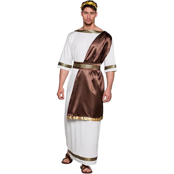 California Costumes Déguisement Toge Grecque Luxe Homme Blanc XL - Costume Grec Avec Ceinture