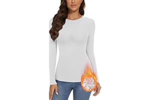 WOWENY Pullover Damen Winter Elegant Langarmshirt Mit Fleece Rundhals Gerippt Slim Fit Warme Pulli Basic Oberteile Sweatshirt Tops,