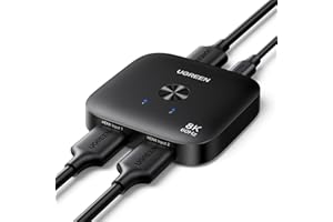 UGREEN HDMI 2.1 Switch, 4K@120Hz 8K@60Hz HDMI Switcher 2 IN 1 OUT, Hdmi Splitter Support HDCP 2.3, VRR & ALLM, Dolby Vision & Atmos for Switch 1/2, PS5 Pro/5/4, Xbox, Roku, Firestick, HDTV, Monitor