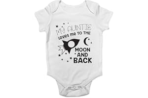 SHOPAGIFT My Auntie Loves me to The Moon and Back Cute Boys and Girls Baby Vest Bodysuit