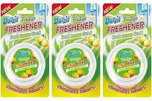 DUZZZIT 3 x Fridge Freshener Fresh Lemon Scented Fridge Deodoriser Fragranced For Up To 3 Months