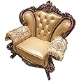 LUFEIJIASHI Luxury Couch Arm Covers, Washable Armrest Covers for Sofa,Anti Slip Recliner Chair Arm Covers Protectors for Leather Sofa Arm Cover Set of 2 (MLK-Beige)
