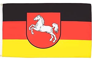 AZ FLAG - Flagge Niedersachsen - 150x90 cm - Niedersachsen Fahne 100% Polyester mit Messing-Ösen - 110g