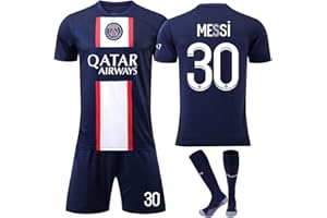 Tkcumwcz Maglie da Calcio, Set Maglie di Calcio per Bambini, Kids Soccer Jersey, Numero 30, Maglia da Calcio Include T-Shirt, Pantaloncini e Calzini