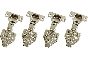 LIKERAINY 105 Grado Cerniera 35mm Battuta Interna con Ammortizzatore con Montaggio Clip on per Ante Mobili da Cucina Gabinetto Cerniere per Armadio Porta 4 Pezzi