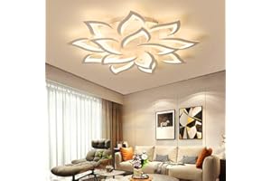 FUMIMID Lampa sufitowa LED do ściemniania nowoczesny metal akryl z pilotem wpuszczana lampa sufitowa salon lampa wisząca design kuchnia wisząca lampa sypialnia żyrandol kwiatowy, 100 cm