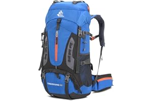Bseash Mochila de senderismo ligera impermeable de 60L con cubierta de lluvia, mochila deportiva al aire libre para escalada acampar y turismo