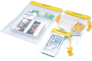YUMQUA Sac étanche, Pochette étanche Sac Impermeable pour Caméra,Carte, iPad, Document et Téléphone -Ensemble de 3 pièces