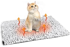 Nobleza Self Heating Cat Bed, Soft Warm Self Heating Pet Pad, Safe Thermal Self Heated Cat Dog Blanket, Cat Heat Pad Cushion Washable, Self Warming Dog Bed Mat for Indoor Cats Kitten Puppy, 50x40cm