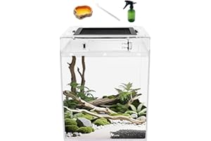 Reptile Growth Tall Terrarium set (PC), 8''*8''*11''with Top Sliding Door Screen Ventilation Reptile Terrariums for Snake, Frog,Insect,Tarantula,Hermit crab，Jumping spider,Iguana,Bearded dragon