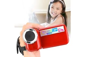 DEROR Digital Camcorder Portable Children Kids 16X HD Digital Video Camera Camcorder with TFT LCD Sceen(Red)
