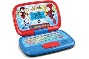 VTech - Disney Junior Spidey, Mon Ordi Éducatif, Ordinateur Enfant avec Écran Rétroéclairé, 15 Activités et Jeux Éducatifs, Cadeau Enfant de 3 Ans à 7 Ans - Contenu en Français