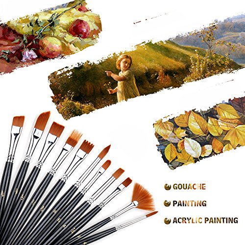 innislink Pinselset Künstler Malen Pinsel Nylon Pinsel Wasserfarbe Pinsel Pinselset Ölmalpinsel für Malen Pinsel 12stk - 3