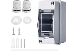GIGTOOP Verteilerkasten Aufputz, IP65 Waterproof Sicherungskasten Aufputz,2-MODULE Aufputzverteiler, mit Messingklemmen für Garten oder Außenbereichen, Villen, Ladesäulen (2 Modul)