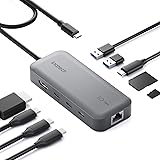 Inateck 10 in 1 Hub USB C, Docking Station HDMI 4K 60Hz, USB C Video+Dati, 100W PD, 10Gbps 2 USB 3.2 C, 2 USB 3.0 A, RJ45 Eth