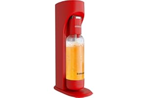 DrinkMate Machine à gazéifier pour eau et boissons gazeuses, recharge de CO2 non incluse, noir mat Red