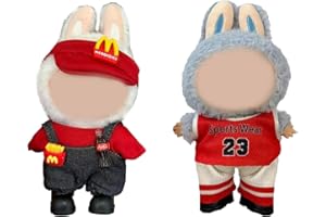 TOPtoper Doll Clothes for Labubu, 2 Set Outfits for 17cm LA BU BU, Boys and Girls Stylish Adorable Dolls Clothes Accessories (No Doll) (Style1)