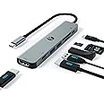 VCOM USB C Hub 7-in-1, USB C Hub Multiport Adapter with 100W PD, 4K HDMI, 1080P HDMI, 2 USB 3.0 Data, SD/TF Card Slot, Docking Station for MacBook Pro, XPS