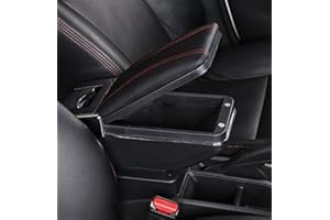 RSFIL Car Armrests Car Armrest Box For Ford For Fiesta MK7 2009-2019 Centre Console Box With Cup Holder Car Retrofit Interiors Accessories (Color : A Black Red)