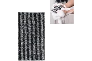 Fc'Noqgn Extra Longue Exfoliant Chiffon de Lavage | Exfoliant Brosse à Corps | Serviette exfoliante | Texture Obsidian and Raisin Dots, Ensemble de