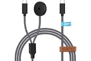 imodomio 2 in 1 for Samsung Watch Charger USB C 4.92FT Compatible with Phone and Samsung Galaxy Watch Charger, Nylon Braided Chargers for Galaxy Watches 7/Ultra/6/6 Classic/5 Pro/5/4/3