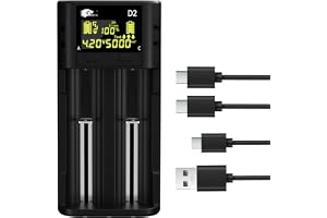 IMREN 21700 18650 batteriladdare, intelligent LCD 21700 batteriladdare med test av urladdningskapacitet, 18650 2 A snabbladdare för 18650 21700 20700 1,2 V Ni-MH Ni-CD AA AAA C-batterier
