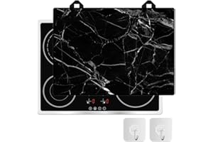 Killogood Cubierta de cocina 52 x 72,5 cm, protección contra salpicaduras, cubierta ignífuga, cubierta para placa de inducción vitrocerámica, mármol