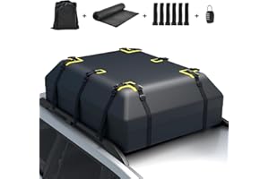 FANTASK 600L Auto Dachbox, Faltbare Dachboxen mit 6 Türhaken, Zahlenschloss, Rutschfester Matte & Tragetasche, Wasserdicht Dachtasche Gepäckbox mit Dachgepäckträger