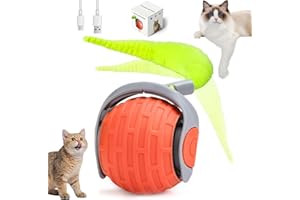 weiclianhp Balle Interactive pour Chat et Chien 360° avec Lumière LED - Jouet Rechargeable par USB - Stimule l'Instinct de Jeu - Jouet Interactif pour Animaux de Compagnie