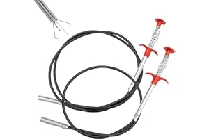 LINYIJOY 2 Stück Abflussreiniger Spirale 2m/0,9m Krallengreifer Rohrreinigungsspirale Abflussspirale, Flexibel Greifkralle Greifer Spirale Abfluss Rohrreinigung Teleskopgreifer für Küche Bad Toilette