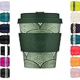 Ecoffee Cup 8oz 240ml Reusable Eco-Friendly 100% Plant Based Coffee Cup with Silicone Lid & Sleeve - Melamine Free & Biodegradable Dishwasher/Microwave Safe Travel Mug, Not That Juan