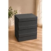 &Ccedil;ok Ama&ccedil;lı Saklama Kutusu D&uuml;zenleyici Kapaklı Sandık Tipi Kutu Hur&ccedil; Organizer 3 L&uuml; Set (Antrasit, BAZA 50x40x19 Cm)