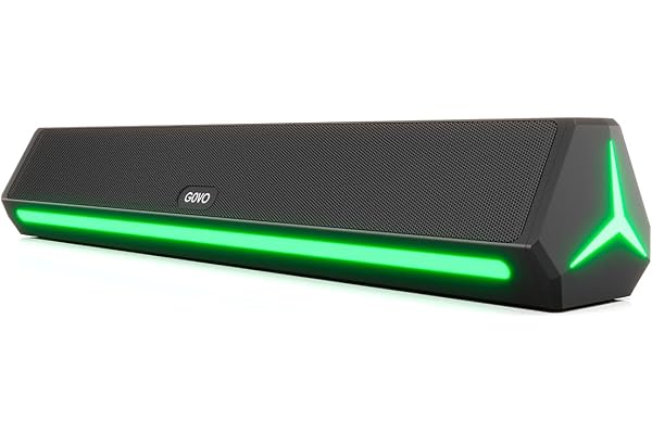 GOVO GoSurround 300 25W Bluetooth Sound bar, 2000 mAh Battery, 2.0 Channel with 52mm Drivers, Multicolor LED Lights with TWS, AUX, Bluetooth and USB (Platinum Black)