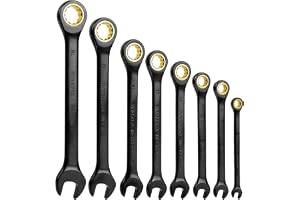BOPEUY 8TLG spärrnyckelsats 8–19 mm, skiftnyckel set med skiftnyckel (8, 10, 12, 13, 14, 15, 17, 19 mm), gaffelnyckelsats, hy
