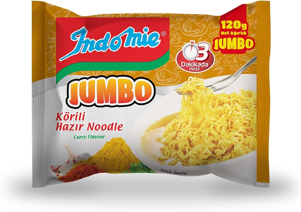 Indomie Paket Jumbo Köri Koli 40'Lı (120 Gr X 40 Adet)