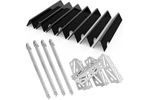 BBQration Grill Parts for Weber Genesis II 400 Series, 66033 Flavorizer Bars and 66041 Heat Deflector 67490 Burner Kit for Weber GS4 Genesis II 410 & II LX 440 Grills for Weber Genesis GS4 Parts
