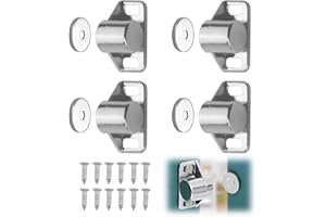 CXXTKCXXLC 4PCS Aimant pour Porte, Magnets de Fermeture en Alliage de Zinc, Magnétique Fermeture de Porte pour Meuble, Armoire, Cabinet (Argent)
