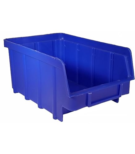 Porta Attrezzi 15 Pezzi Scatole Impilabili Blu, Taglia 4 (222 X 340 X 157 Mm) In Plastica PP Visione Magazzino Cassette Impilabile Cassette Senza - Foto 11