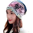 Alexvyan Pink Forest Design Ponytail Beanie Winter Cap Bandanas HeadWear Crochet Knit Cap Skull Beanies Warm Caps Female Knitted Stylish Hat for Women's Girls & Ladies Fashion,Free Size