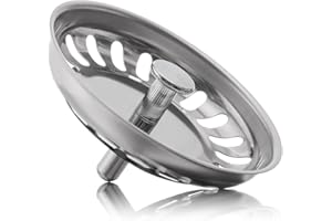 YoiYee Thickened Stainless Steel Kitchen Sink Strainer Plug, Waste Basket Strainer and Plug, 79.3mm Diameter