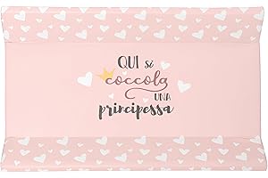 Kikido Colchoneta cambiador universal – 82 x 47 x 10 cm – Princesa – Suave tejido con relleno de esponja, fácil de lavar y con dos puntos de seguridad