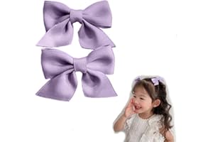 LVGPH 2pcs Hair Bows Alligator Clips Barrettes,Alligator Hair Clips Hair Accessories Bowknot Barrette Small Non-slip Bow Hair Clips Fashion Cute Ponytail Barrettes for Teens Wear Clips (Purple)