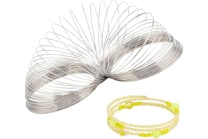 PH PandaHall 100 Cerchi Filo di Memoria in Acciaio Filo Armonico per Bracciali, 0.5mm Cavetto Acciaio per Bigiotteria per Creazione di Gioielli Collane Bracciali Anelli Orecchini