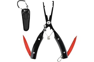 Daelesr Alicates de Pesca, Alicates Multifuncionales de Acero Inoxidable, Pesca Juego Herramientas Anzuelos Portátil, Split Ring Plier Cortador de Línea Removedor de Gancho