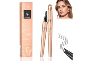 EAASOK Eyebrow Pencil, Microblading Eyebrow Pencil with 4 Fork Tips, Waterproof and Sweat-Resistant, Smudge-proof Eyebrow Pencil Can Easily Natural Eyebrow Shape (Dark Brown)
