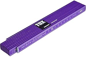 TOX Zollstock M 2m in lila - Meterstab mit Aufdruck - Gliedermaßstab aus Buchenholz mit Winkelmessfunktion und farbigen Dezimalzahlen - Genauigkeitsklasse III - 9969007-1 Stück