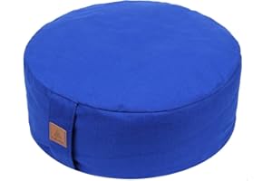 FelizMax Zafu Grano saraceno Meditazione Cuscino Rotondo Zabuton Meditazione Cuscino Yoga Bolster Pavimento Pouf Zip Cotone Organico