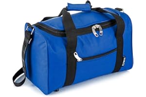 FLYMAX 40x20x25 Ryanair Cabin Bag Lightweight Underseat Onboard Carry On Hand Luggage Flight Bag Holdall Duffle - Foldable 0.5kg 20L Blue