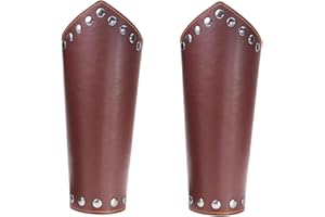 Thajaling 2 pezzi parabraccio in ecopelle, cinturino da polso vichingo, bracciali per tiro con l'arco medievali, Polsino in pelle bovina vintage, bracciali personalizzati per uomo