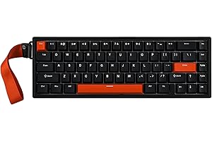 EPOMAKER HE68 Tastiera da Gioco Magnetica Cablata, Frequenza di Polling 8K, Latenza 0,125ms, Retroilluminazione RGB, Gasket-Mount, da USB-A a C, Portatile per Mac/PC/PS/Switch (Nero Rosso)